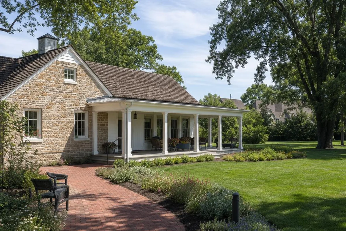 Illustrative Pennsylvania community clubhouse and well-maintained shared grounds